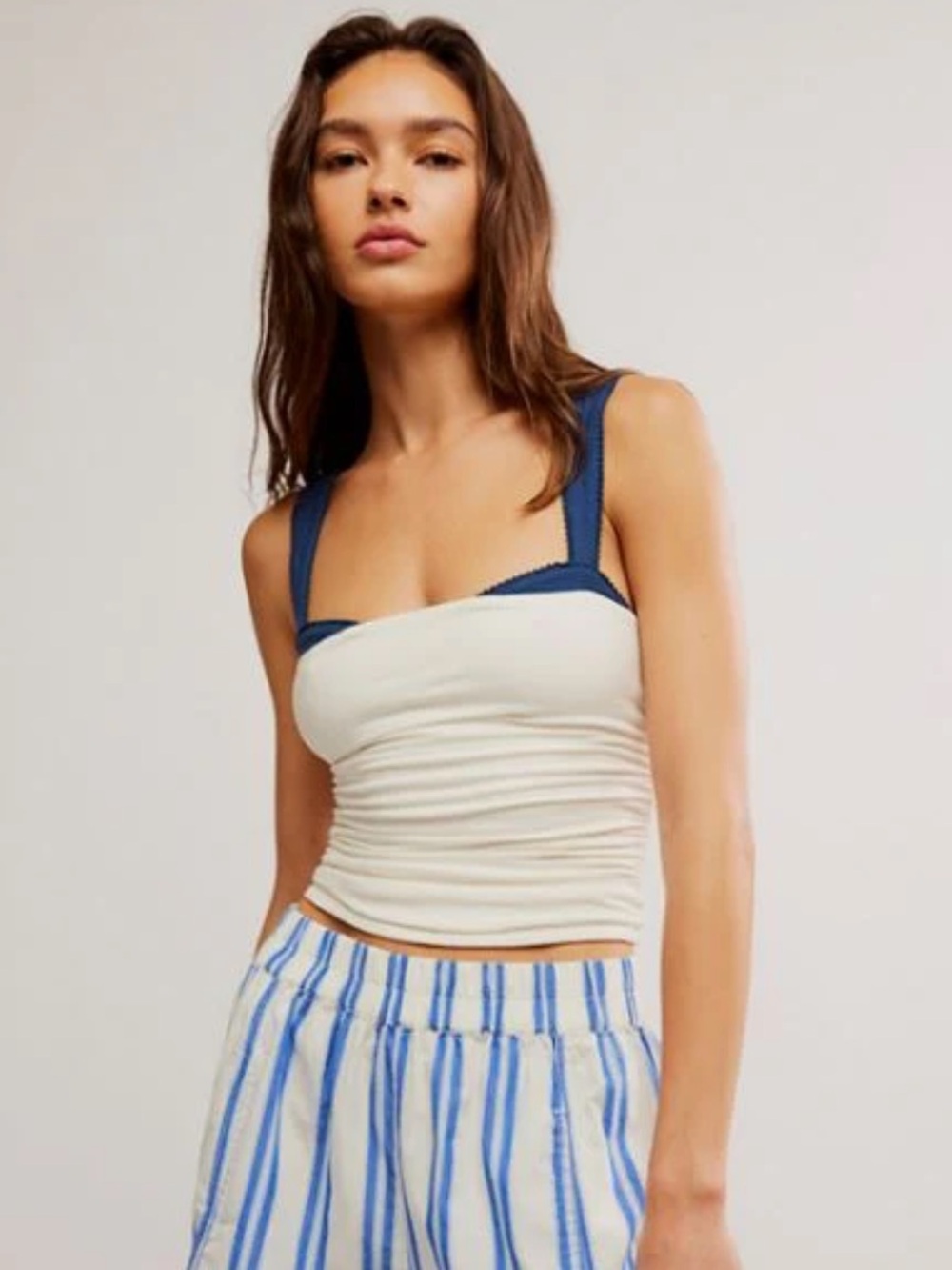 NWT Free People blue and white two toned tank top